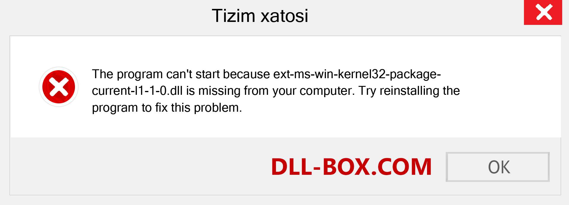 ext-ms-win-kernel32-package-current-l1-1-0.dll fayli yo'qolganmi?. Windows 7, 8, 10 uchun yuklab olish - Windowsda ext-ms-win-kernel32-package-current-l1-1-0 dll etishmayotgan xatoni tuzating, rasmlar, rasmlar